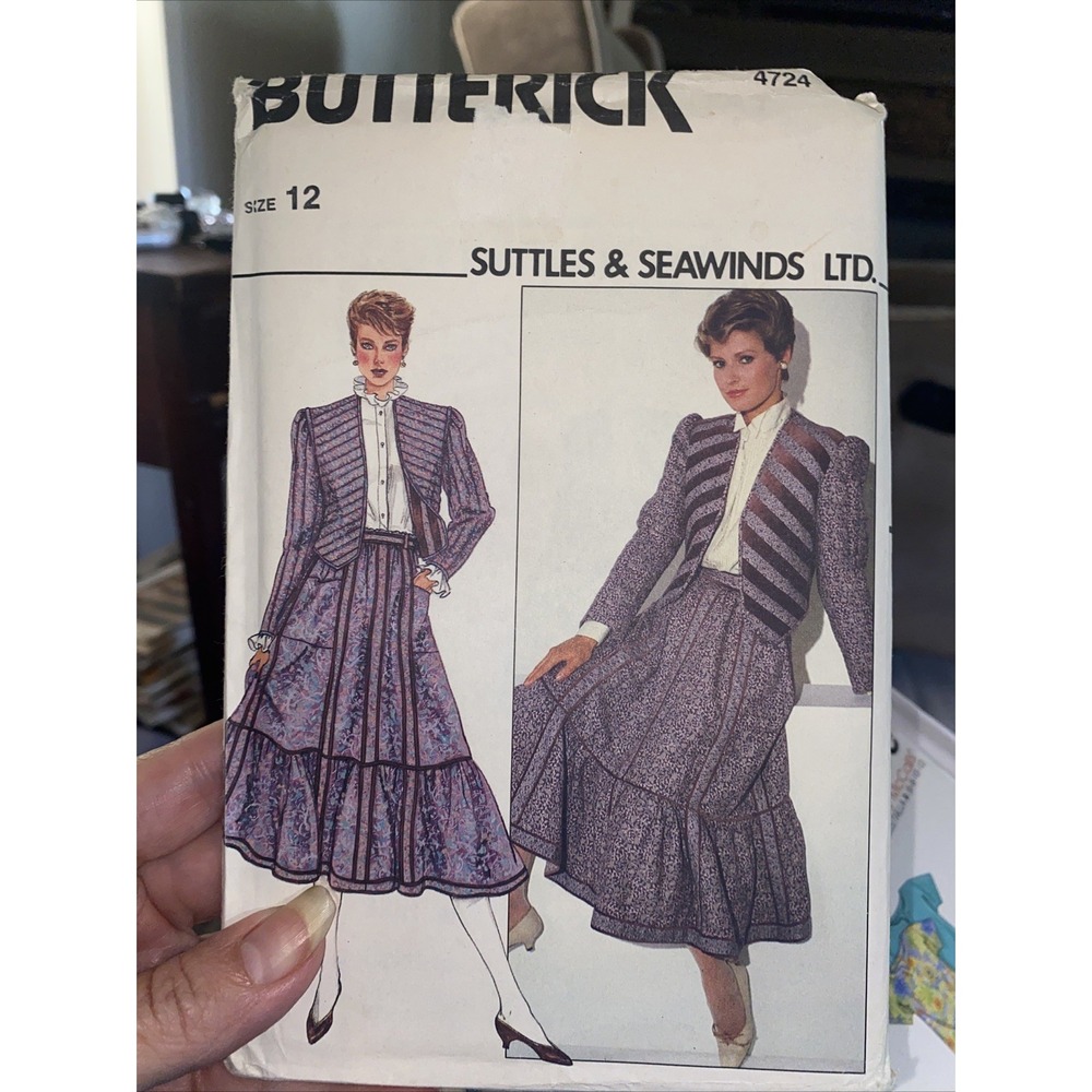 Vintage Butterick 4724 Sewing Pattern Suttles & Seawinds Jacket Skirt Size 12